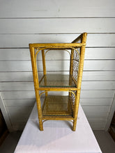 Load image into Gallery viewer, Vintage Rattan Wicker Three Tiered Shelf