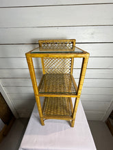 Load image into Gallery viewer, Vintage Rattan Wicker Three Tiered Shelf