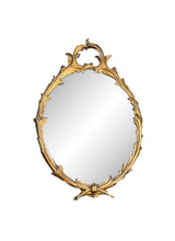Load image into Gallery viewer, Vintage Gilded Gold Mirror - Oval Vertical Hang