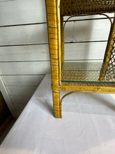 Load image into Gallery viewer, Vintage Rattan Wicker Three Tiered Shelf