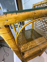 Load image into Gallery viewer, Vintage Rattan Wicker Three Tiered Shelf