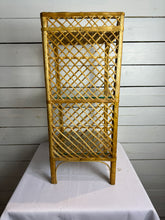 Load image into Gallery viewer, Vintage Rattan Wicker Three Tiered Shelf