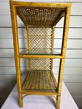 Load image into Gallery viewer, Vintage Rattan Wicker Three Tiered Shelf