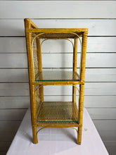 Load image into Gallery viewer, Vintage Rattan Wicker Three Tiered Shelf