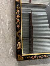 Load image into Gallery viewer, Ethan Allen Chinoiserie Framed Mirror 1980s - Black with Gold Drawings