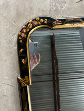 Load image into Gallery viewer, Ethan Allen Chinoiserie Framed Mirror 1980s - Black with Gold Drawings