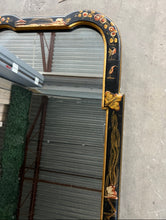 Load image into Gallery viewer, Ethan Allen Chinoiserie Framed Mirror 1980s - Black with Gold Drawings