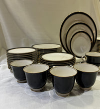 Load image into Gallery viewer, Noritake Ivory China - Model 7274 Ivory & Ebony, Made in Japan - 11 Place Settings - Sold as a Set