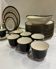 Load image into Gallery viewer, Noritake Ivory China - Model 7274 Ivory & Ebony, Made in Japan - 11 Place Settings - Sold as a Set