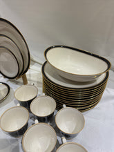 Load image into Gallery viewer, Noritake Ivory China - Model 7274 Ivory & Ebony, Made in Japan - 11 Place Settings - Sold as a Set