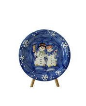 Load image into Gallery viewer, Vintage Snow Couple Hand Painted Collection Holiday Plates by Tabletops Unlimited