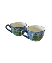 Load image into Gallery viewer, Vintage Blue Snowman Mugs / Soup Mugs - Sold individually