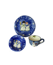 Load image into Gallery viewer, Vintage Snow Couple Hand Painted Collection Holiday Bowls by Tabletops Unlimited
