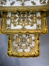 Load image into Gallery viewer, Vintage 1950s Florentine Gold Nesting Tables - Set of Three