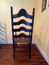Load image into Gallery viewer, Antique French Country Style Ladderback Chairs with Rush Seats - Set of Two