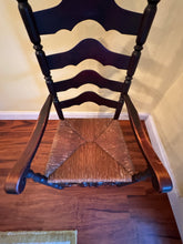 Load image into Gallery viewer, Antique French Country Style Ladderback Chairs with Rush Seats - Set of Two