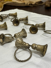 Load image into Gallery viewer, Vintage Pewter Tassel Napkin Rings - Set of 10