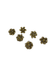 Load image into Gallery viewer, Gold Metallic Beaded Flower Napkin Rings - Set of 6