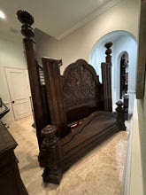 Load image into Gallery viewer, 1990s Marge Carson Segovia Collection King Bed Frame With Iron Grills