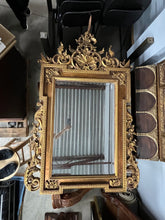 Load image into Gallery viewer, Mid 20th Century Italian Baroque Style Large Gold Carved Giltwood Mirror - Hangs Vertically