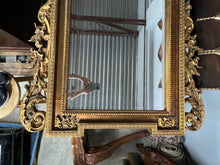 Load image into Gallery viewer, Mid 20th Century Italian Baroque Style Large Gold Carved Giltwood Mirror - Hangs Vertically