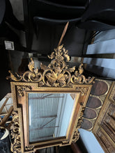 Load image into Gallery viewer, Mid 20th Century Italian Baroque Style Large Gold Carved Giltwood Mirror - Hangs Vertically