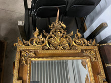 Load image into Gallery viewer, Mid 20th Century Italian Baroque Style Large Gold Carved Giltwood Mirror - Hangs Vertically