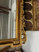Load image into Gallery viewer, Mid 20th Century Italian Baroque Style Large Gold Carved Giltwood Mirror - Hangs Vertically