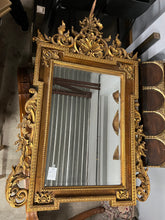 Load image into Gallery viewer, Mid 20th Century Italian Baroque Style Large Gold Carved Giltwood Mirror - Hangs Vertically