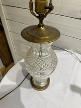 Load image into Gallery viewer, Waterford Crystal & Polished Brass Table Lamp in the Hollywood Regency Style - without shade