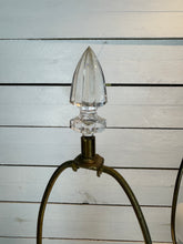 Load image into Gallery viewer, Waterford Crystal & Polished Brass Table Lamp in the Hollywood Regency Style - without shade