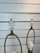 Load image into Gallery viewer, Waterford Crystal & Polished Brass Table Lamp in the Hollywood Regency Style - without shade