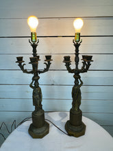 Load image into Gallery viewer, Empire Style Bronze Egyptian Figural Table/Desk/Accent Lamp