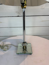 Load image into Gallery viewer, Small Glass Lamp with White Silk Shade