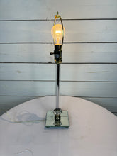 Load image into Gallery viewer, Small Glass Lamp with White Silk Shade