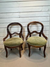 Load image into Gallery viewer, Antique Victorian Balloon Back Boudoir Side Chairs - Set of Two