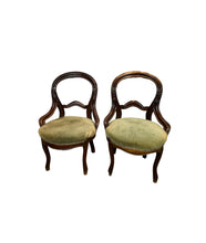Load image into Gallery viewer, Antique Victorian Balloon Back Boudoir Side Chairs - Set of Two