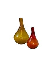 Load image into Gallery viewer, Sunset Toned Red and Yellow Vases - Set of Two