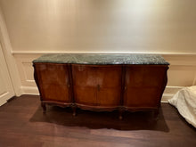 Load image into Gallery viewer, Antique French Louis XV Style Marble Top Marquetry Credenza/Sideboard/Buffet
