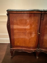 Load image into Gallery viewer, Antique French Louis XV Style Marble Top Marquetry Credenza/Sideboard/Buffet