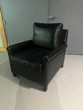 Load image into Gallery viewer, Pottery Barn Tyler Roll Arm Leather Recliner - Midnight Vintage Black Leather With Nailheads