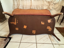 Load image into Gallery viewer, 1940s Victorian Carved Mahogany Red Wine Velvet Parlor Settee /Loveseat / Sofa / Couch