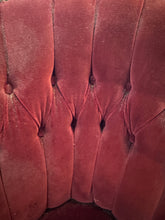 Load image into Gallery viewer, 1940s Victorian Carved Mahogany Red Wine Velvet Parlor Settee /Loveseat / Sofa / Couch