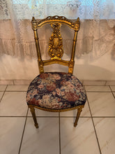 Load image into Gallery viewer, Antique French Louis XIV Gold Leaf Side Accent Harp Small Chair