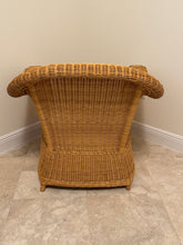Load image into Gallery viewer, Vintage Woven Rattan Armchair with Cushions