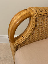 Load image into Gallery viewer, Vintage Woven Rattan Armchair with Cushions