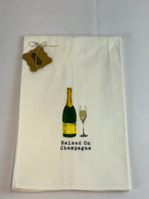 Load image into Gallery viewer, "Raised on Champagne" Kitchen or Bar Towel by Mudpie