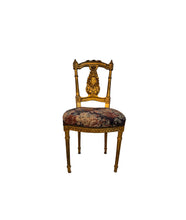 Load image into Gallery viewer, Antique French Louis XIV Gold Leaf Side Accent Harp Small Chair