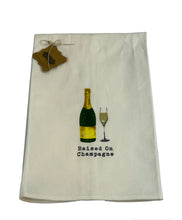 Load image into Gallery viewer, "Raised on Champagne" Kitchen or Bar Towel by Mudpie