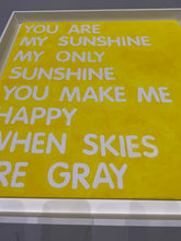 Load image into Gallery viewer, Framed "You Are My Sunshine" Painted on a Floating Canvas - Set of 2